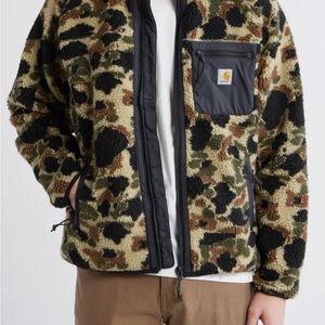 Carhartt Men’s Camouflage Sherpa Fleece Jacket - Olive, Black, Tan